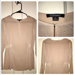 Acrobat light pink silk top